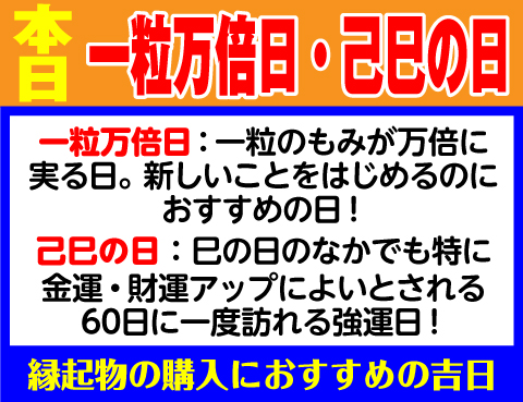 一粒万倍日×己巳の日