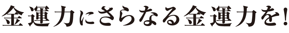 金運力にさらなる金運力を!