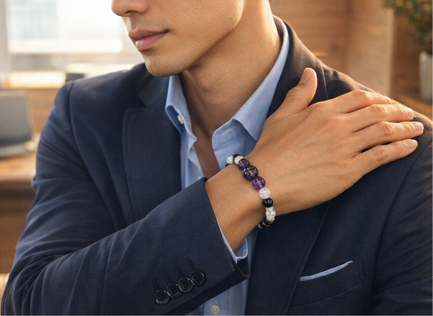 縁切りブレスレット【極】  装着イメージ（男性）