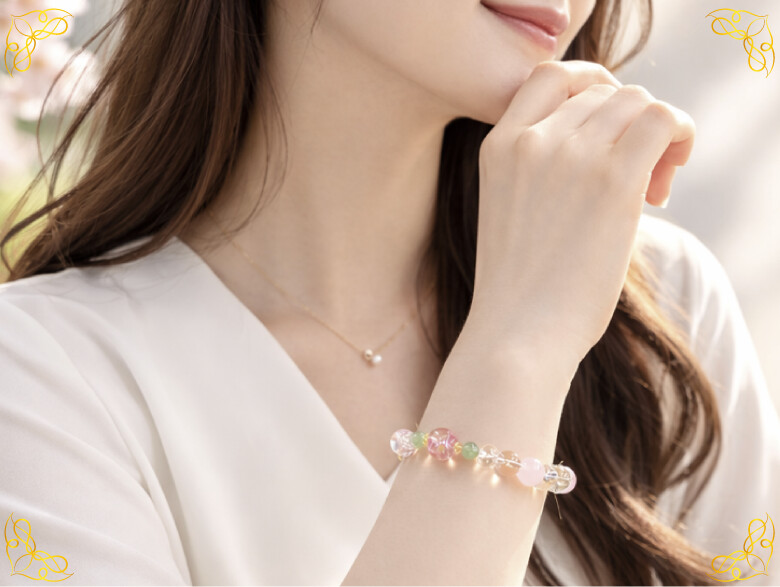 金運満開桜ブレスレット 装着イメージ