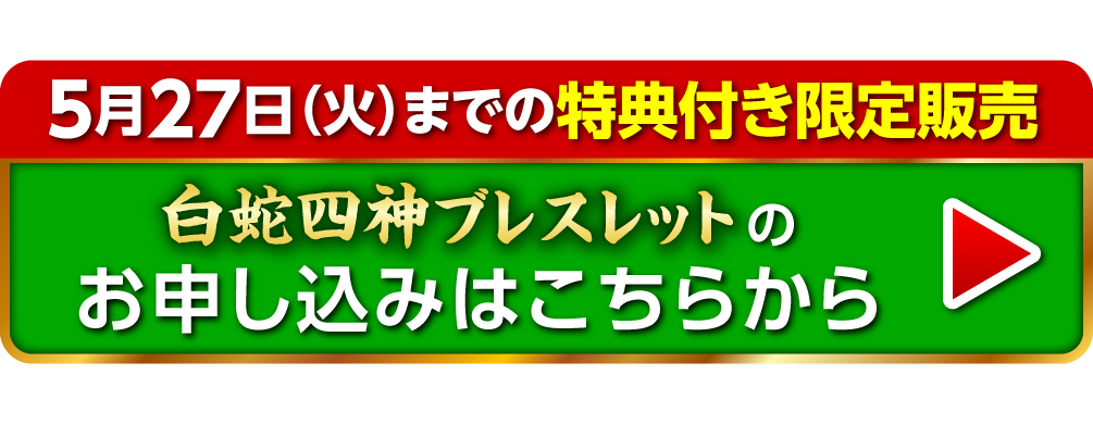 5月27日（火）までの特典付き限定販売白蛇四神ブレスレット』のお申し込みはこちらから
