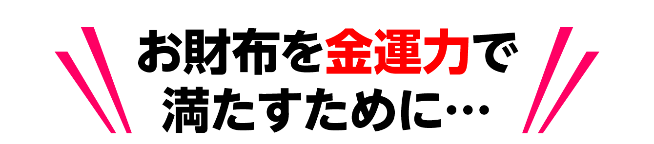 お財布を金運力で満たすために…