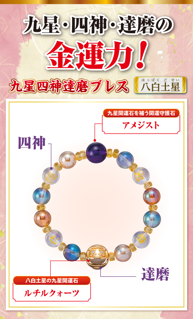 秋山先生が選んだ金運ブレスレット！あなたの九星開運石と九星開運石を補う開運守護石