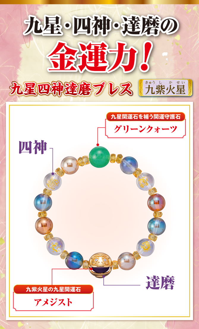 秋山先生が選んだ金運ブレスレット！あなたの九星開運石と九星開運石を補う開運守護石