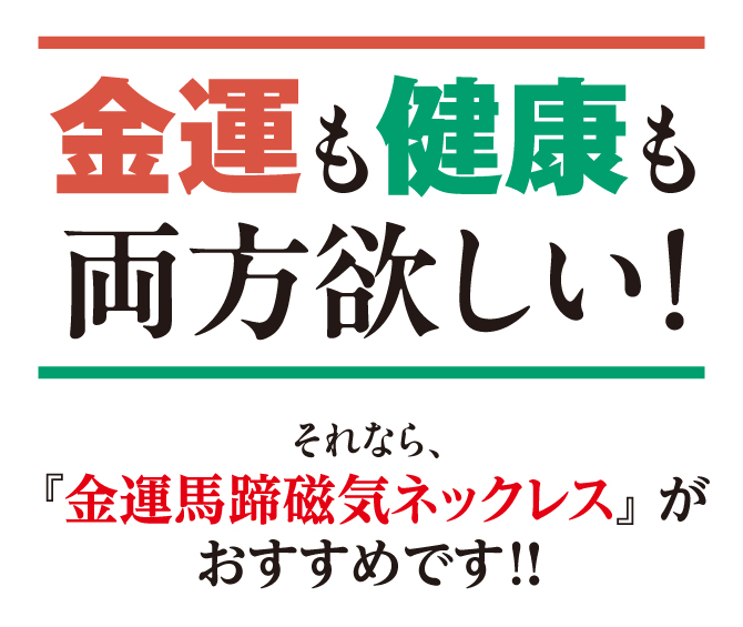 金運も健康も両方ほしい！それなら、「金運馬蹄磁器ネックレス」がおすすめです
