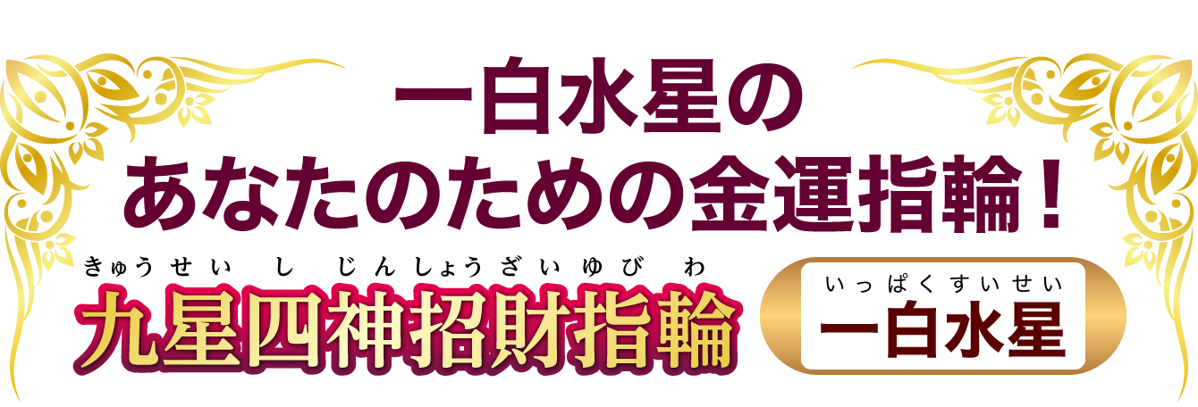 一白水星のあなたのための金運指輪！『九星四神招財指輪 一白水星』