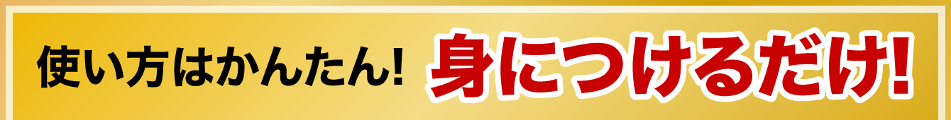 使い方はかんたん!身につけるだけ!