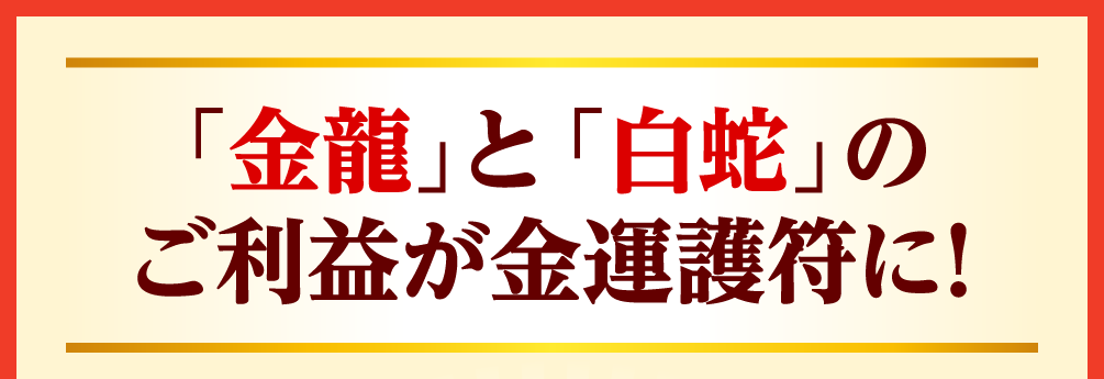 金龍と白蛇のご利益が金運護符に！