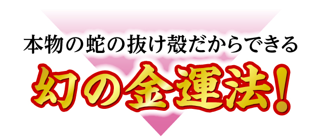 本物の蛇の抜け殻だからできる幻の金運法