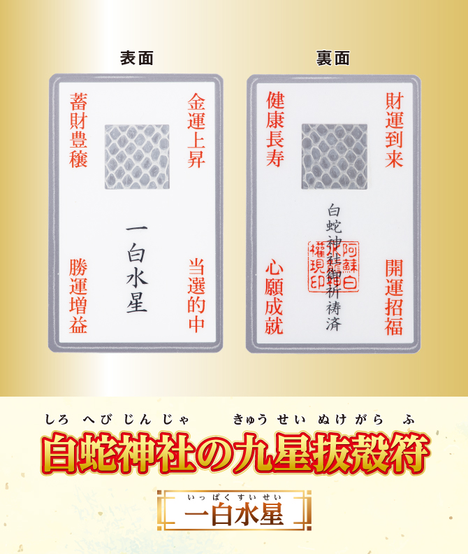 開運鑑定士チエ・エレナ先生監修『白蛇神社の九星抜殻符』