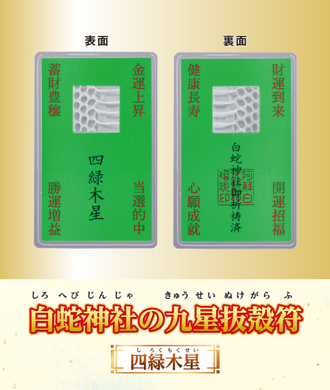 開運鑑定士チエ・エレナ先生監修『白蛇神社の九星抜殻符』