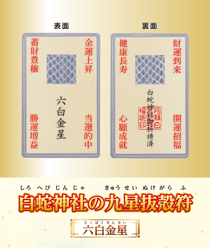 開運鑑定士チエ・エレナ先生監修『白蛇神社の九星抜殻符』