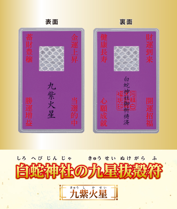 開運鑑定士チエ・エレナ先生監修『白蛇神社の九星抜殻符』