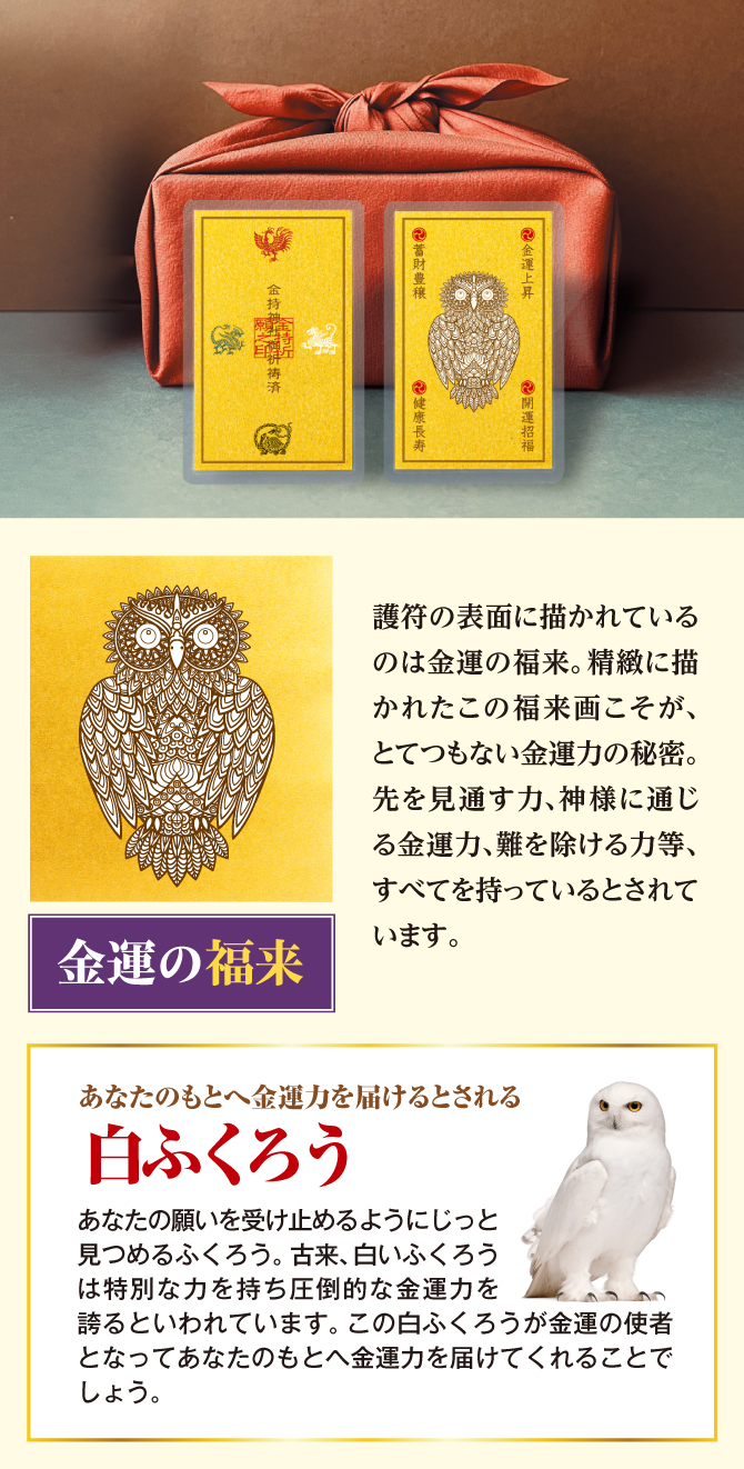 護符の表面に描かれているのは金運の福来