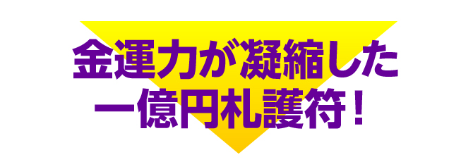 金運力が凝縮した一億円札護符