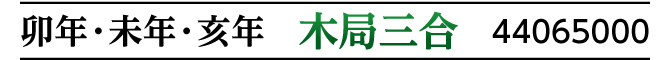 卯・未・亥年 木局三合 44065000