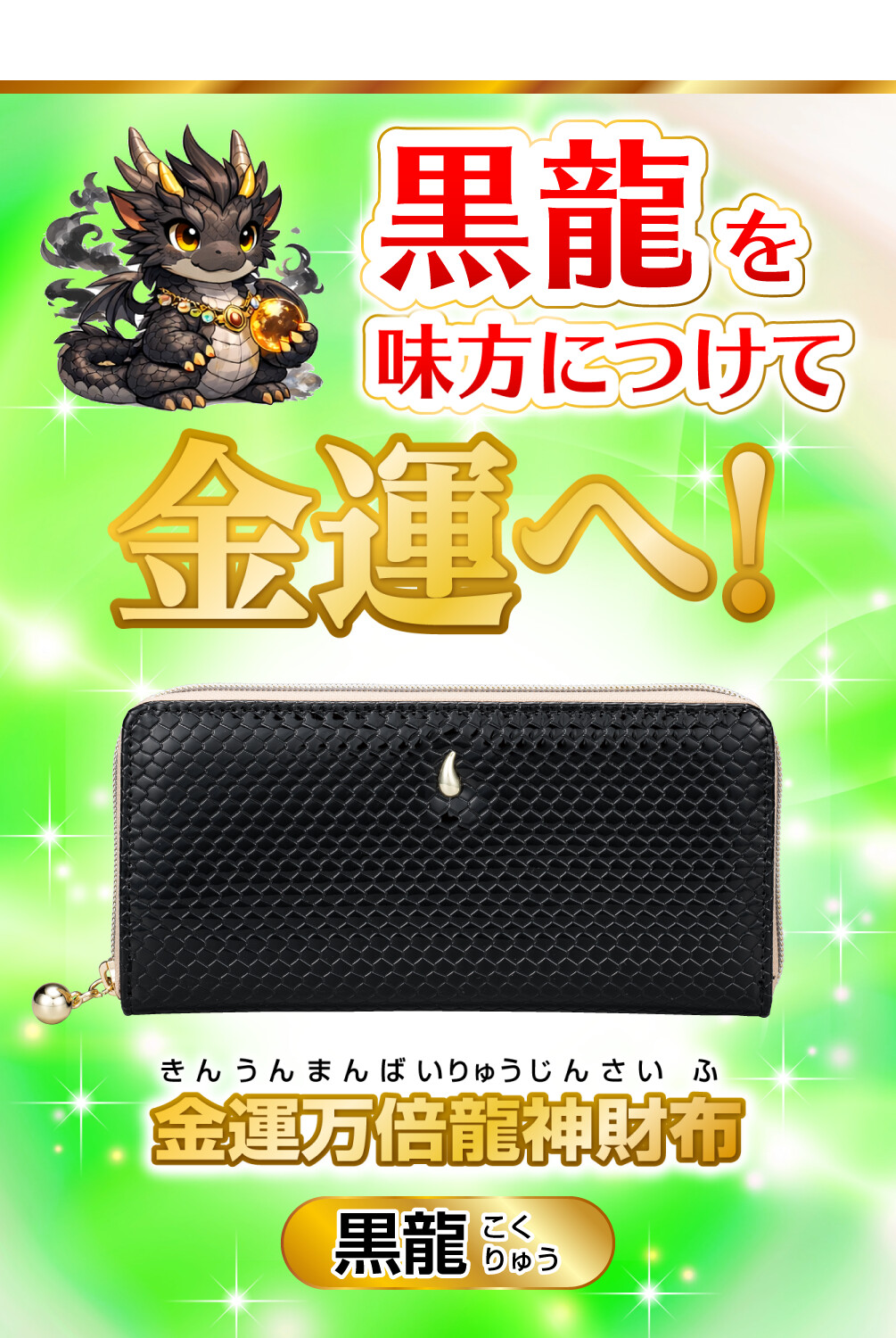 金運万倍龍神財布 黒龍 黒龍を味方につけて