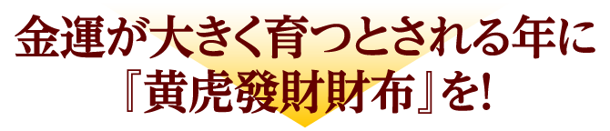 金運が大きく育つとされる年に『黄虎發財財布』を！