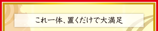 これ一体、置くだけで大満足