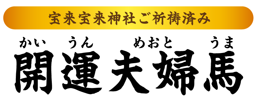宝来宝来神社ご祈祷済み 開運夫婦馬