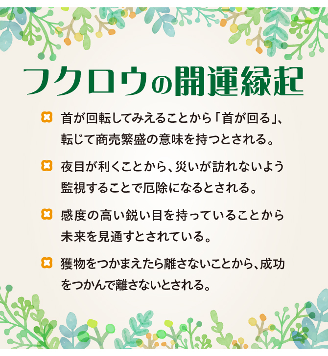 フクロウの開運縁起
