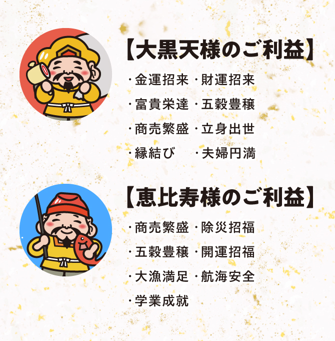 大黒天様のご利益・恵比寿様のご利益