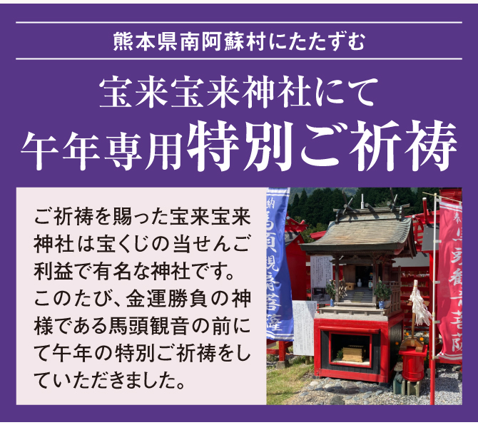 宝来宝来神社にて午年専用ご祈祷を賜りました。
