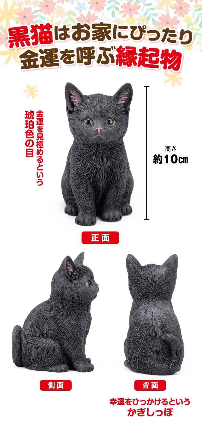 黒猫はおうちにピッタリ金運を呼ぶ縁起物
