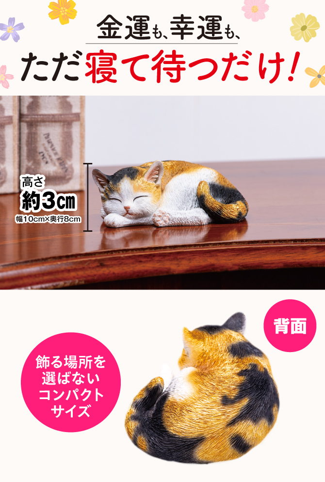 金運も幸運もただ寝て待つだけ！飾る場所を選ばないコンパクトサイズ