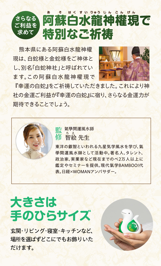 阿蘇白水龍神權現でにてご祈祷済み！大きさは手のひらサイズ