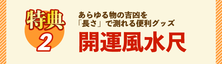 〈特典2〉あらゆる物の吉凶を「長さ」で測れる便利グッズ『開運風水尺』