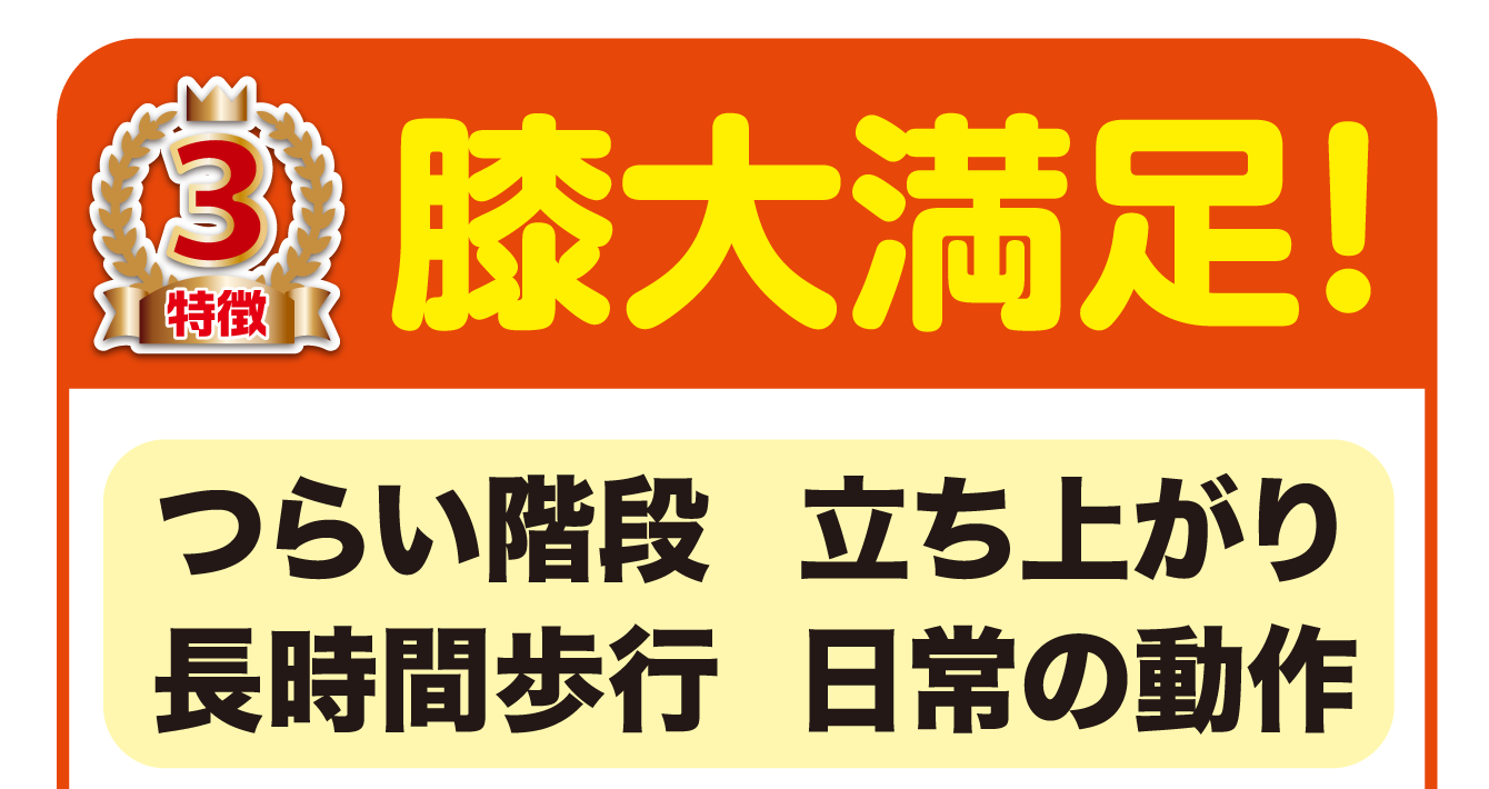 膝大満足！つらい階段・立ち上がり・長時間歩行・日常の動作