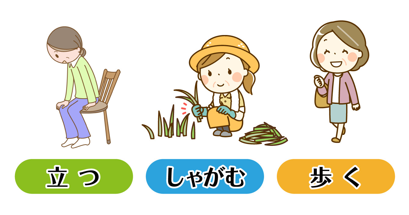 立つ・しゃがむ・歩く