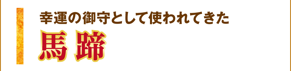 幸運の御守として使われてきた【馬蹄】