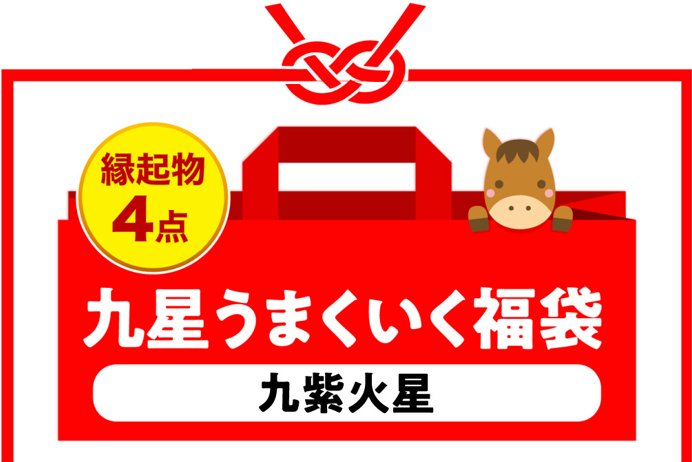 縁起物4点 九星うまくいく福袋(九紫火星)