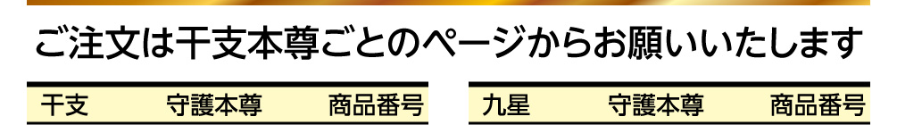 ご注文は干支本尊ごとのページからお願いいたします