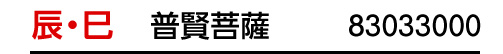 干支：辰･巳／守護本尊：普賢菩薩／商品番号：83033000