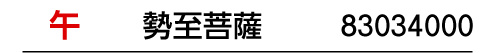 干支：午／守護本尊：勢至菩薩／商品番号：83034000