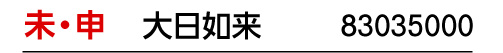干支：未･申／守護本尊：大日如来／商品番号：83035000