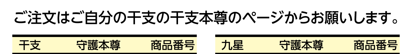 ご注文はご自分の干支の干支本尊のページからお願いします。