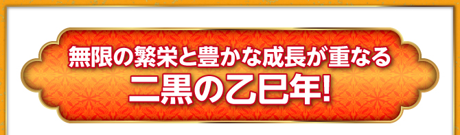 「二黒土星」と「乙巳」が重なるまさに金運が身につく年！