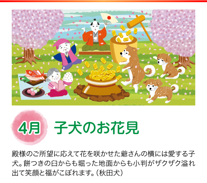 【4月：子犬のお花見】