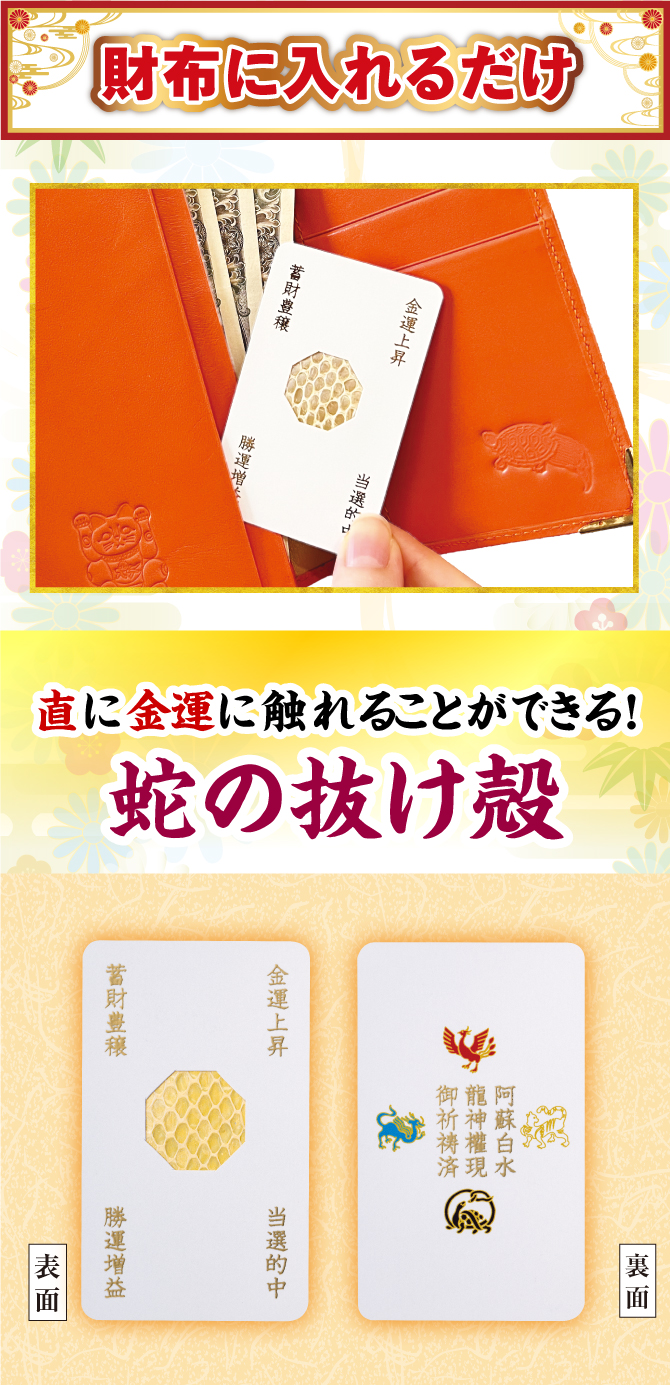 財布に入れるだけ！直に金運に触れることができる蛇の抜け殻
