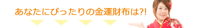 あなたにぴったりの金運財布は！？