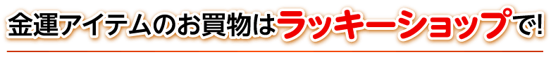 金運アイテムのお買物はラッキーショップで！